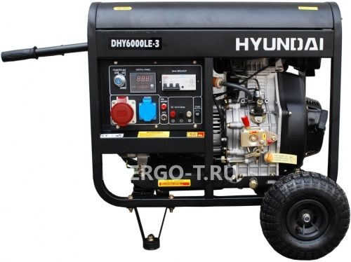 Дизельный генератор Hyundai DHY 6000LE-3 + колеса
